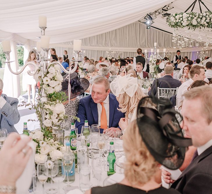 Wedding Reception | White and Silver English Country Garden At Home Marquee Wedding | Jason Mark Harris Photography