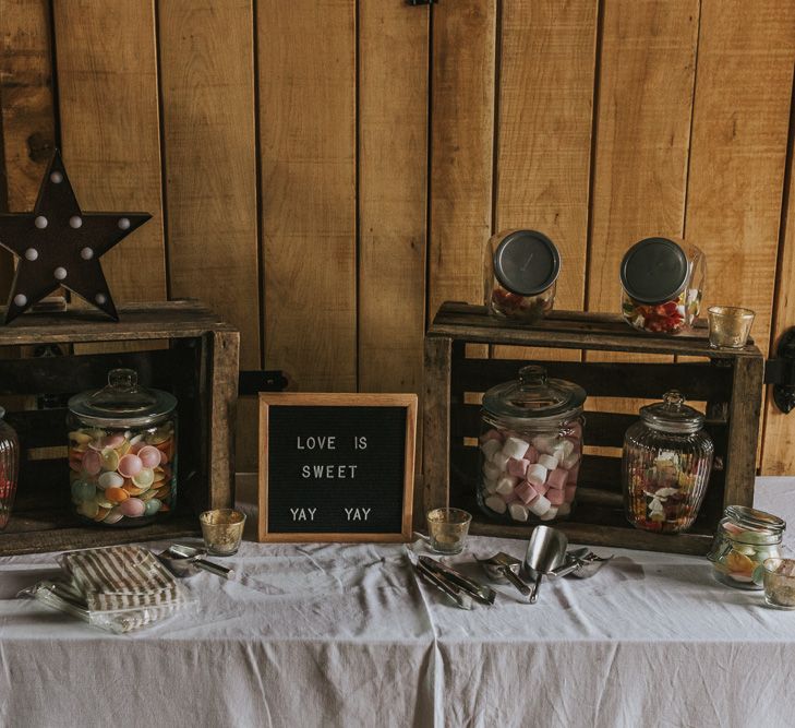 DIY Barn Wedding With Fairy Lights At The Great Barn Titchfield With Bride In Rolling In Roses Dress & Images From Joasis Photography