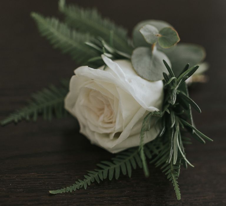 Buttonhole With White Rose