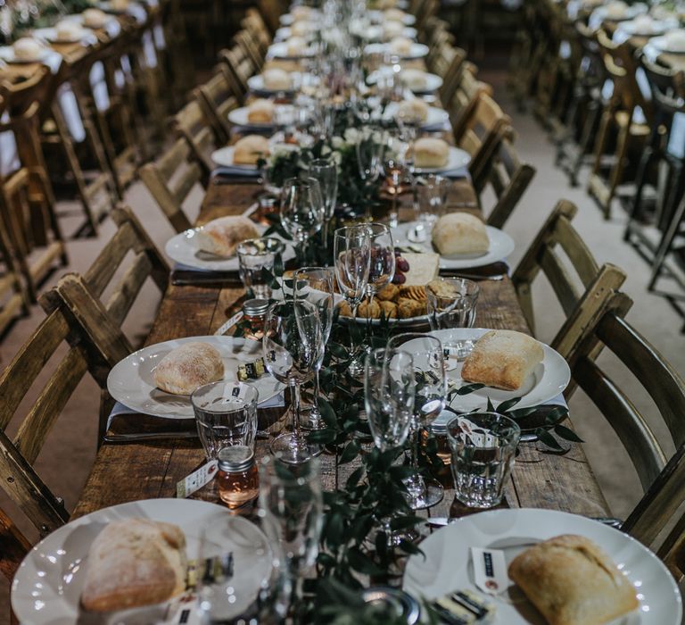 DIY Barn Wedding With Fairy Lights At The Great Barn Titchfield With Bride In Rolling In Roses Dress & Images From Joasis Photography