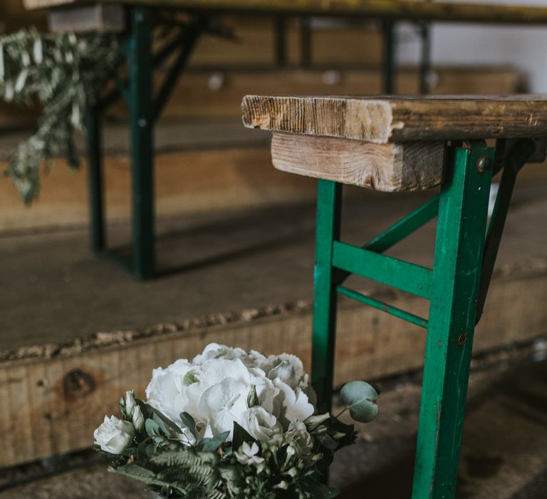 DIY Barn Wedding With Fairy Lights At The Great Barn Titchfield With Bride In Rolling In Roses Dress & Images From Joasis Photography