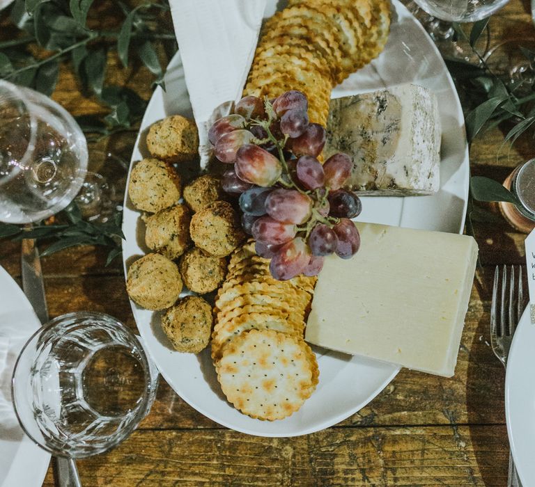 DIY Barn Wedding With Fairy Lights At The Great Barn Titchfield With Bride In Rolling In Roses Dress & Images From Joasis Photography