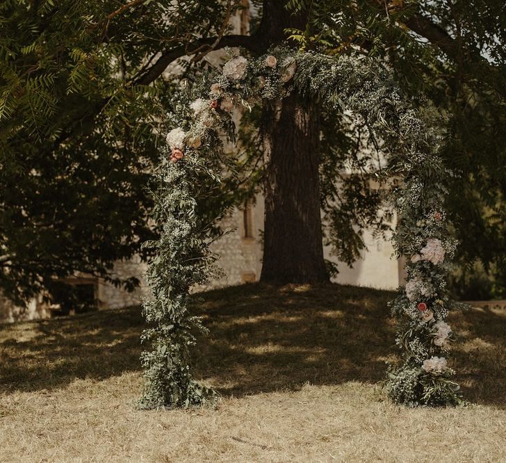 Floral Arch | Destination Wedding at Château de Saint Martory in France Planned by Senses Events | Danelle Bohane Photography | Matthias Guerin Films