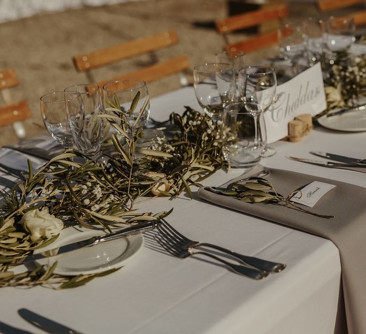 Elegant Table Scape | Outdoor Destination Wedding at Château de Saint Martory in France Planned by Senses Events | Danelle Bohane Photography | Matthias Guerin Films