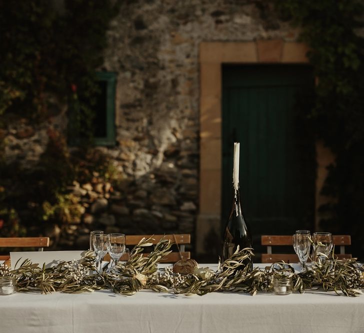 Elegant Table Scape | Outdoor Destination Wedding at Château de Saint Martory in France Planned by Senses Events | Danelle Bohane Photography | Matthias Guerin Films