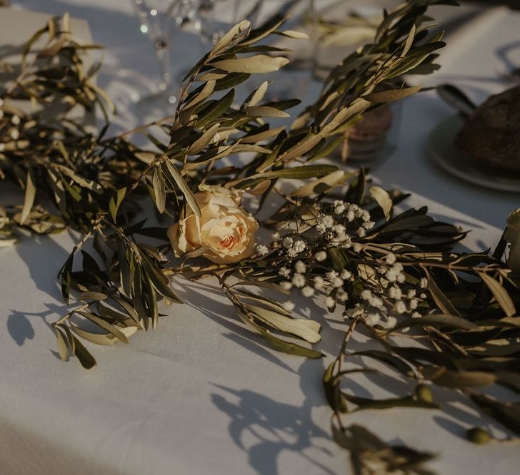 Greenery Garland | Outdoor Destination Wedding at Château de Saint Martory in France Planned by Senses Events | Danelle Bohane Photography | Matthias Guerin Films