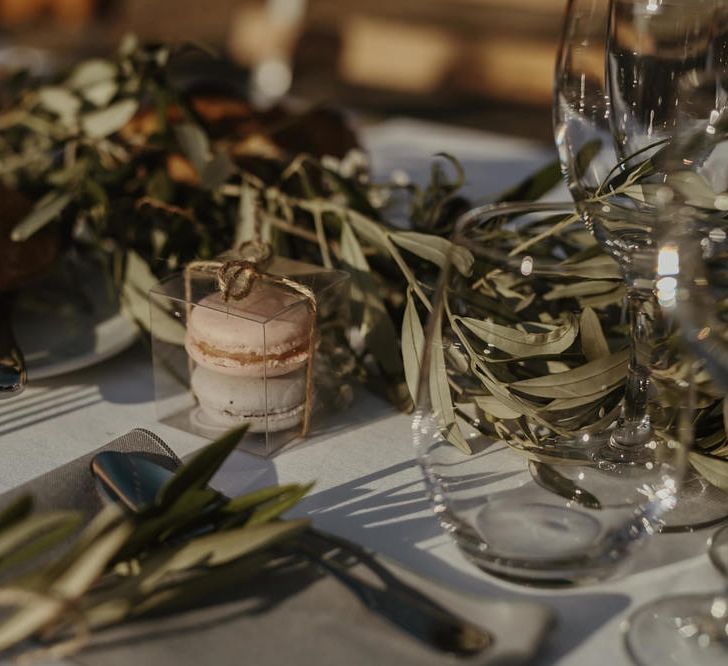 Macaroon Favours | Outdoor Destination Wedding at Château de Saint Martory in France Planned by Senses Events | Danelle Bohane Photography | Matthias Guerin Films