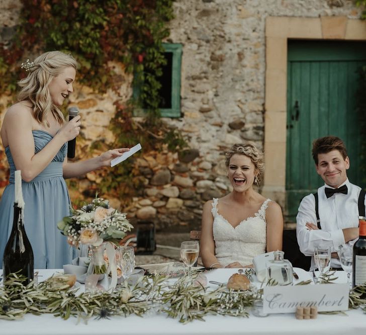 Wedding Reception Speeches | Outdoor Destination Wedding at Château de Saint Martory in France Planned by Senses Events | Danelle Bohane Photography | Matthias Guerin Films