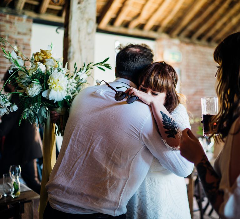 Bride in Lucy Can't Dance Jungle Fever Bridal Gown | Bohemian Wedding at Woodfarm Barn, Suffolk | The Steed Photography