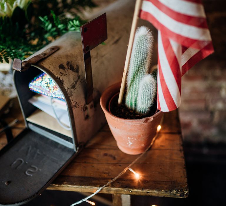 American Mail Box Wedding Card Box | Bohemian Wedding at Woodfarm Barn, Suffolk | The Steed Photography