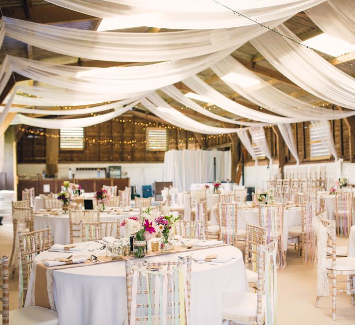 Draped Ceiling Wedding Reception