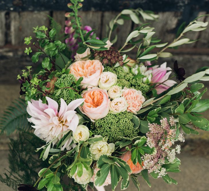 Organic Oversized Peach & Greenery Bouquet