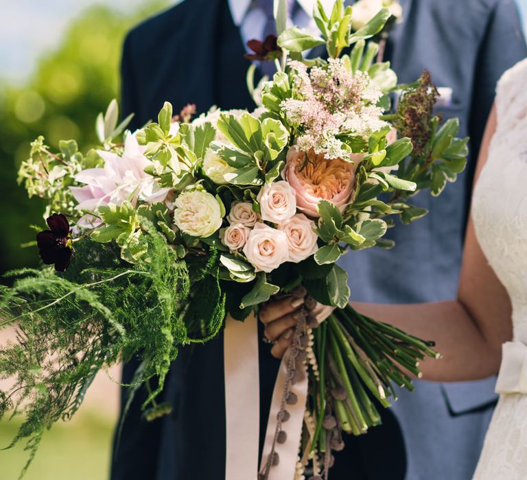 Organic Oversized Peach & Greenery Bouquet