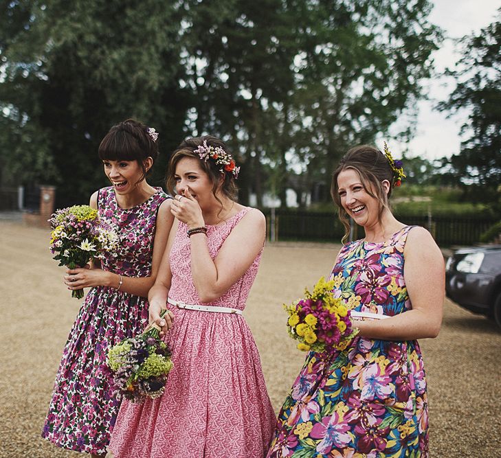 Vintage Ditsy Print Bridesmaid Dresses