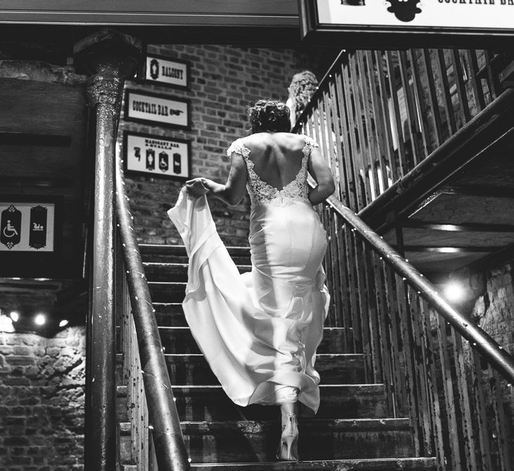 Wiltons Music Hall Wedding With Bride In Paloma Blanca And Bridesmaids In Sequinned Adrianna Papell Gowns Images By Jackson & Co Photography