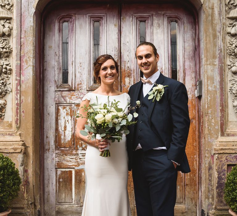 Wiltons Music Hall Wedding With Bride In Paloma Blanca And Bridesmaids In Sequinned Adrianna Papell Gowns Images By Jackson & Co Photography