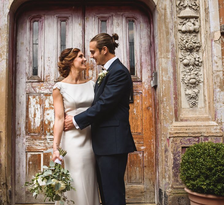 Wiltons Music Hall Wedding With Bride In Paloma Blanca And Bridesmaids In Sequinned Adrianna Papell Gowns Images By Jackson & Co Photography