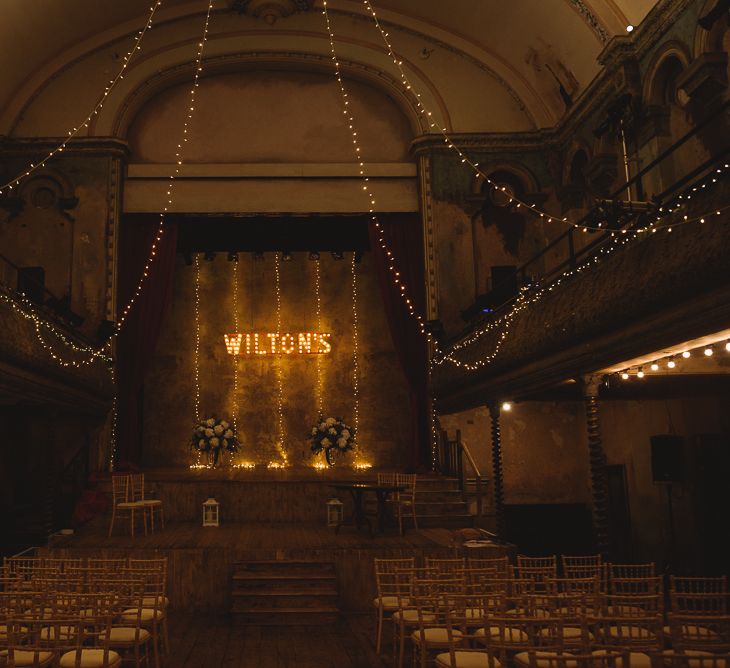 Wiltons Music Hall Wedding With Bride In Paloma Blanca And Bridesmaids In Sequinned Adrianna Papell Gowns Images By Jackson & Co Photography