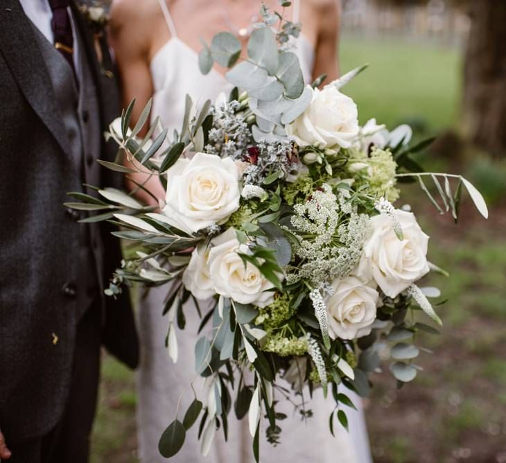 White Rose Wedding Bouquet | Image by Ellie Gillard Photography