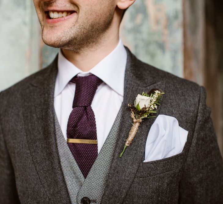 Tweed Details Suit By Ted Baker | Image by Ellie Gillard Photography