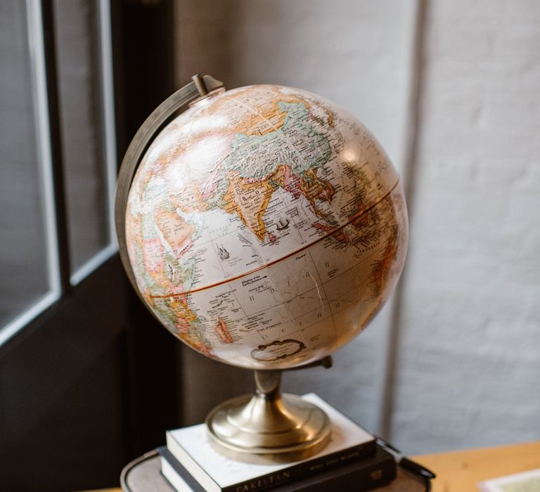 Sign Our Globe Guest Book | Wedding Reception At Brixton East | Image by Ellie Gillard Photography