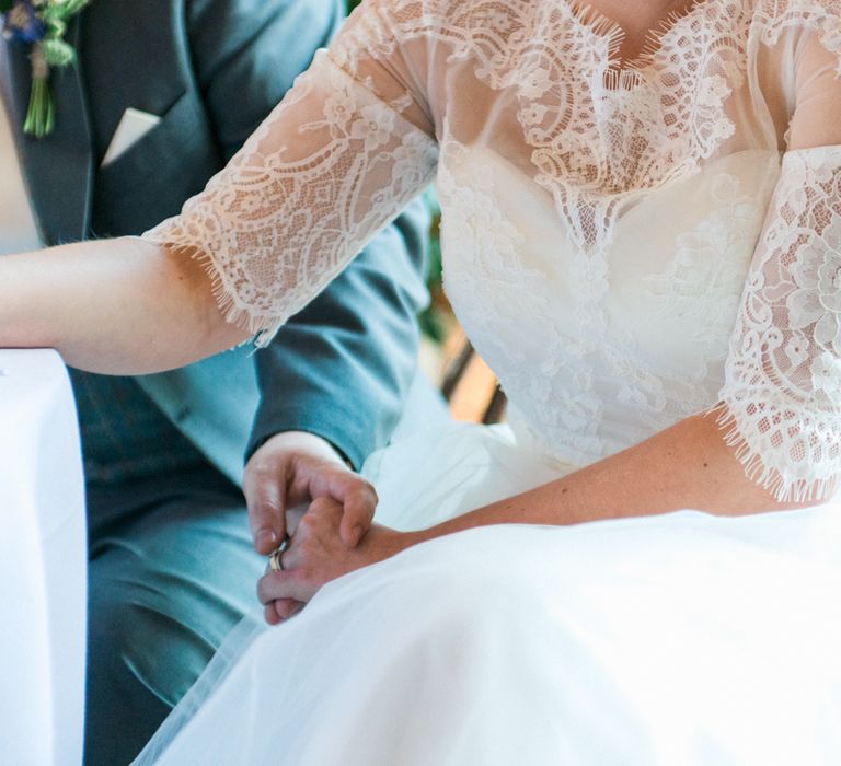 Bride & Groom Hold Hands