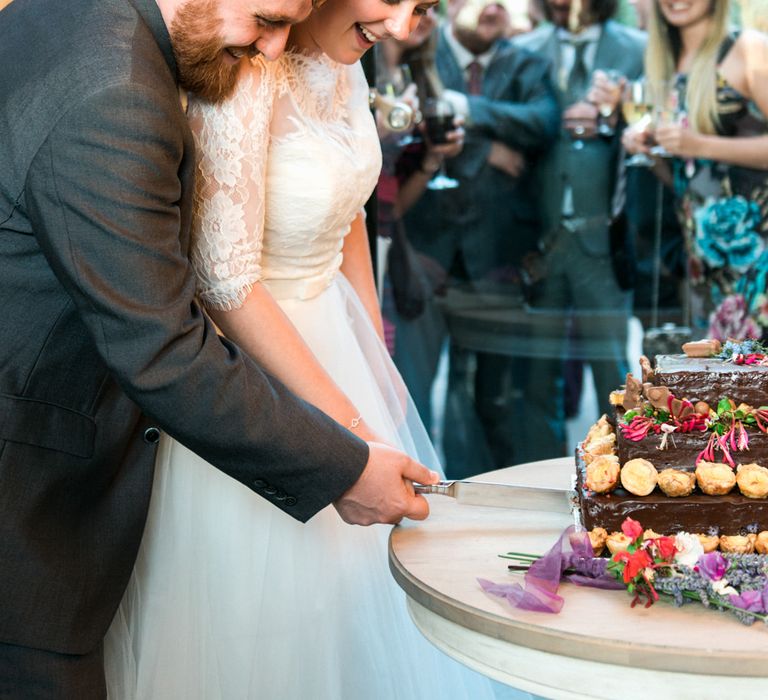 Bride & Groom Cut Cake