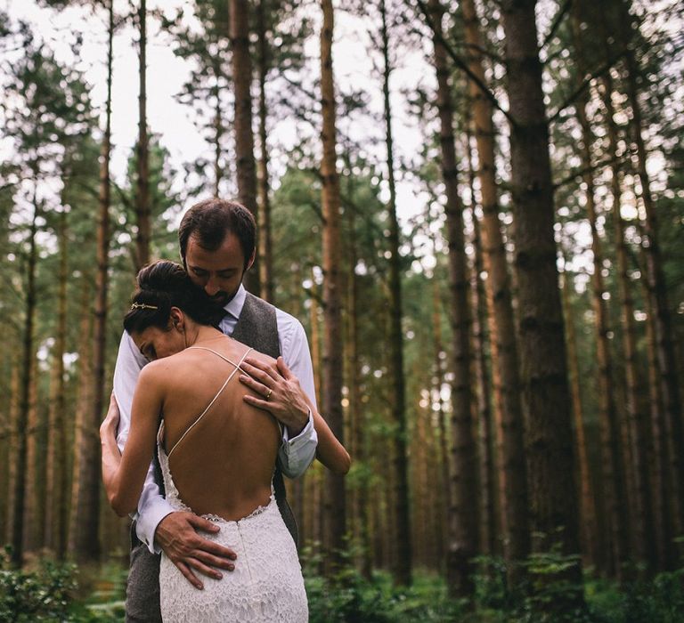 Bride & Groom Embrace