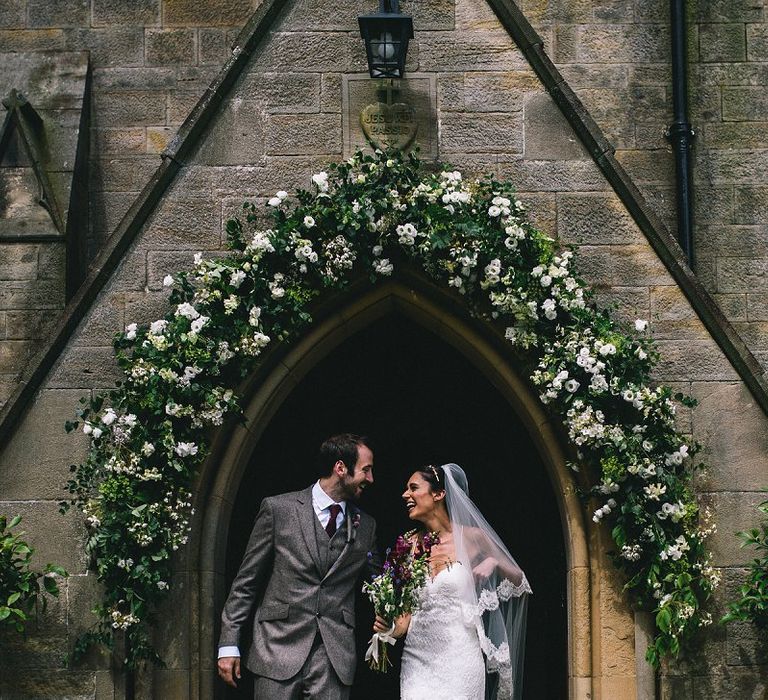 Bride & Groom Church Flower Arch