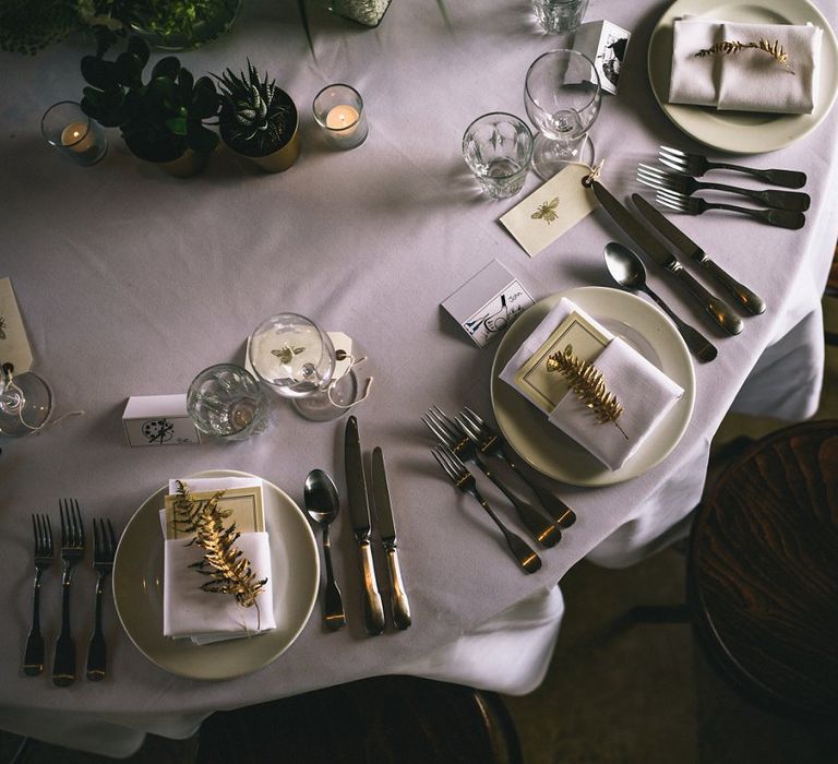 Gold Leaf Place Setting