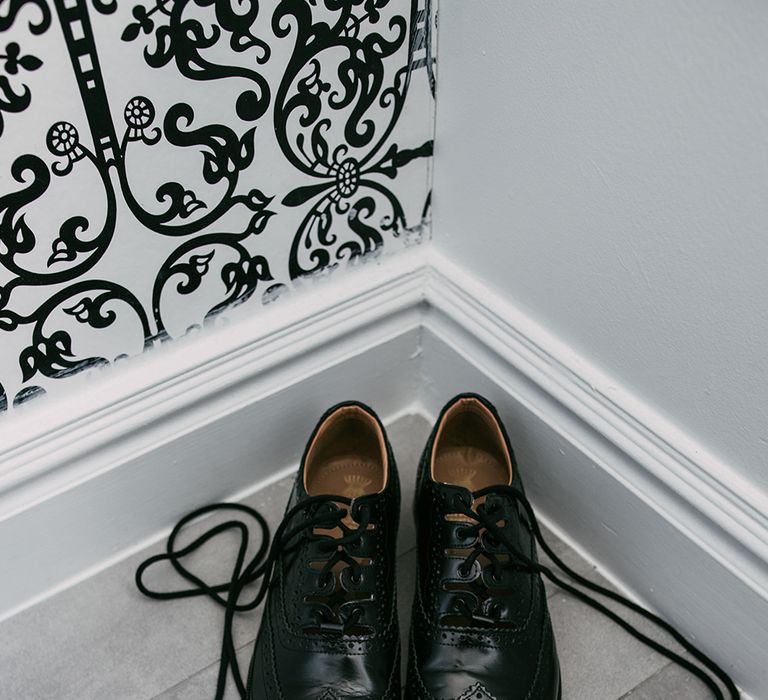 Grooms Shoes | Stylish Wedding at the M Building in the Miami Art District | Sara Lobla Photography