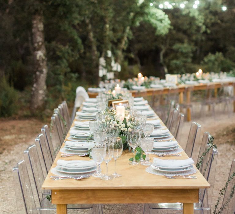 Woodland Trestle Table Wedding Breakfast