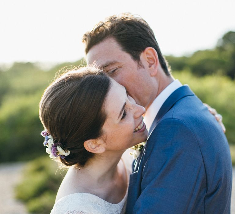 Bride in Verónica Miranda Bridal Separates & Groom in Navy Suit by The Fitters