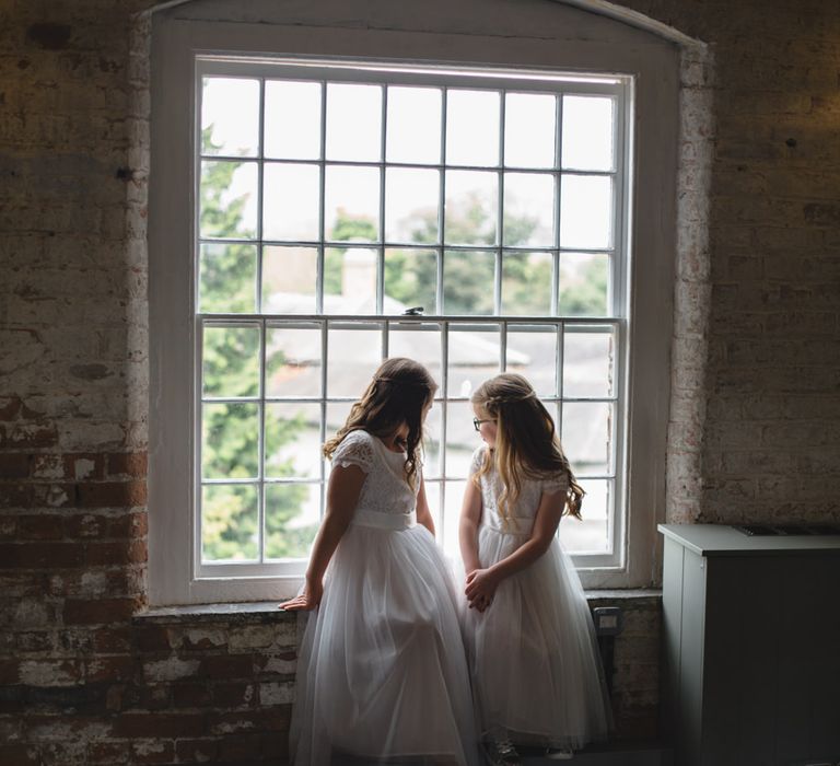 Flower Girls | Industrial Wedding at The West Mill Venue | Sarah Gray Photography