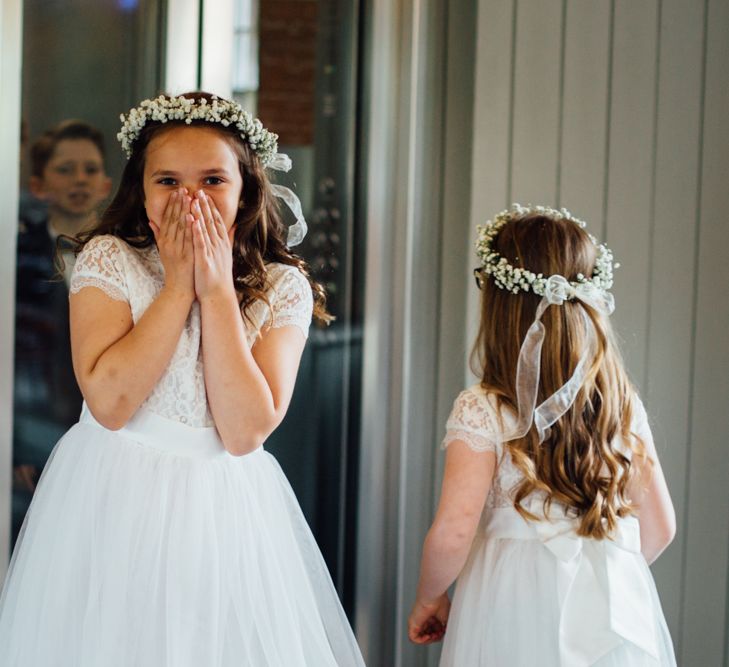 Flower Girls | Industrial Wedding at The West Mill Venue | Sarah Gray Photography