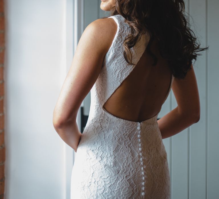 Bride in Pronovias Ornani Bridal Gown | Industrial Wedding at The West Mill Venue | Sarah Gray Photography