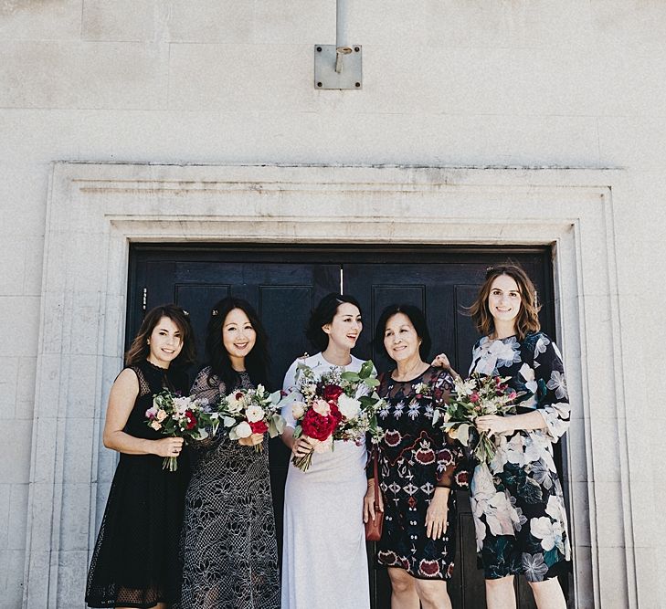 Bride in Givency Gown | Bridesmaids in Different Mono Dresses | Jason Williams Photography