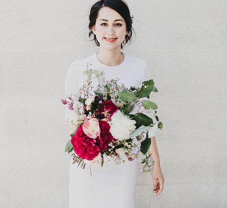 Red Oversized Bouquet | Stylish Bride in Givency Gown | Jason Williams Photography