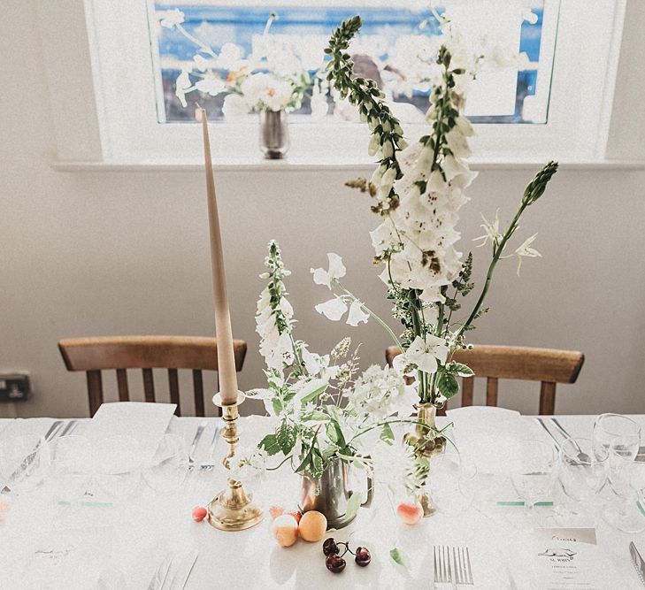 Flower Stems in Jars | Relaxed Wedding at St John Bread & Wine | Jason Williams Photography