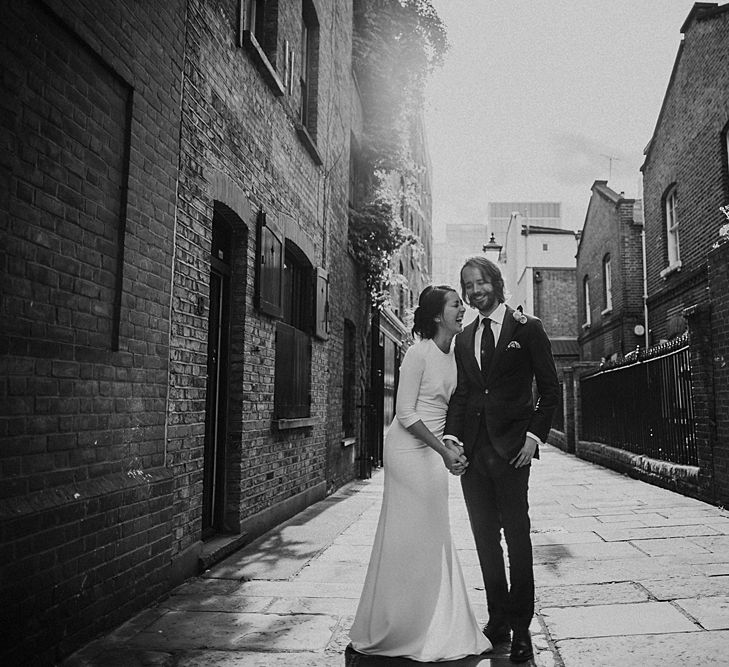 Stylish Bride in Givency Gown | Groom in Suit Supply | London City Wedding | Jason Williams Photography