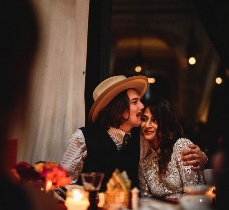 Bride in Bespoke Hermione de Paula Bridal Gown | Groom in Thomas Farthing | Stylish Destination Wedding in Marrakesh | Andy Gaines Photography