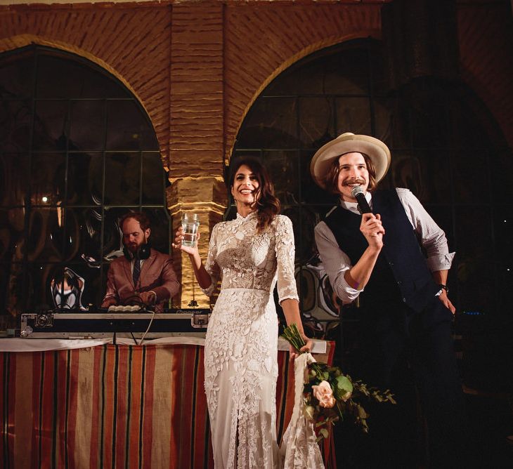 Bride in Bespoke Hermione de Paula Bridal Gown | Groom in Thomas Farthing | Stylish Destination Wedding in Marrakesh | Andy Gaines Photography