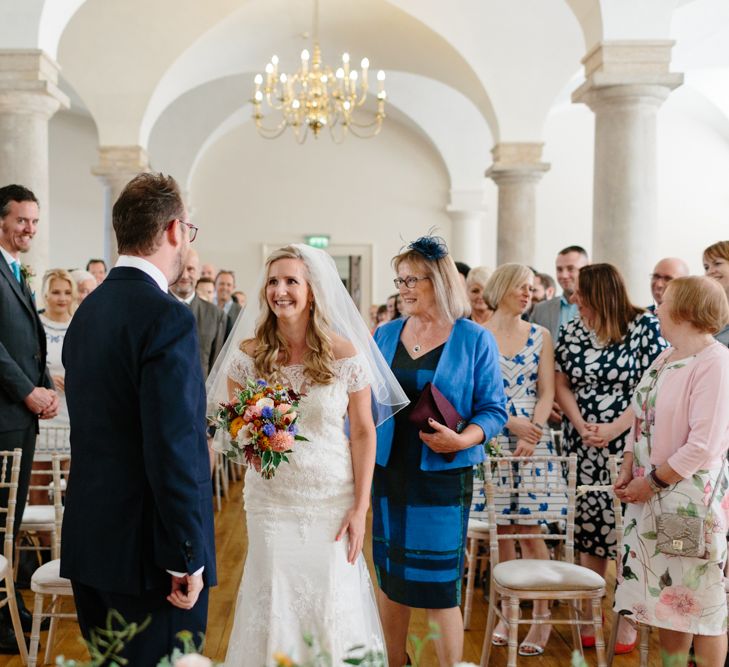 Wedding Ceremony at The Old Royal Navy Collage | Bride in Lace Eternity Bride Wedding Dress | Christine Wehrmeier Photography