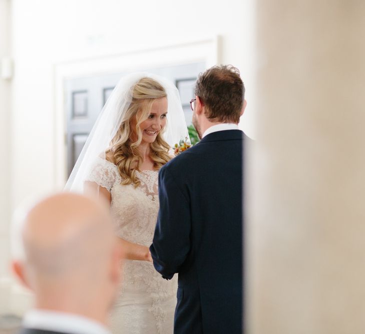 Wedding Ceremony at The Old Royal Navy Collage | Bride in Lace Eternity Bride Wedding Dress | Christine Wehrmeier Photography