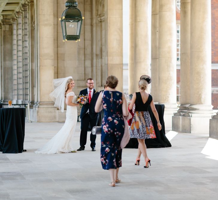 Wedding Ceremony at The Old Royal Navy Collage | Bride in Lace Eternity Bride Wedding Dress | Christine Wehrmeier Photography