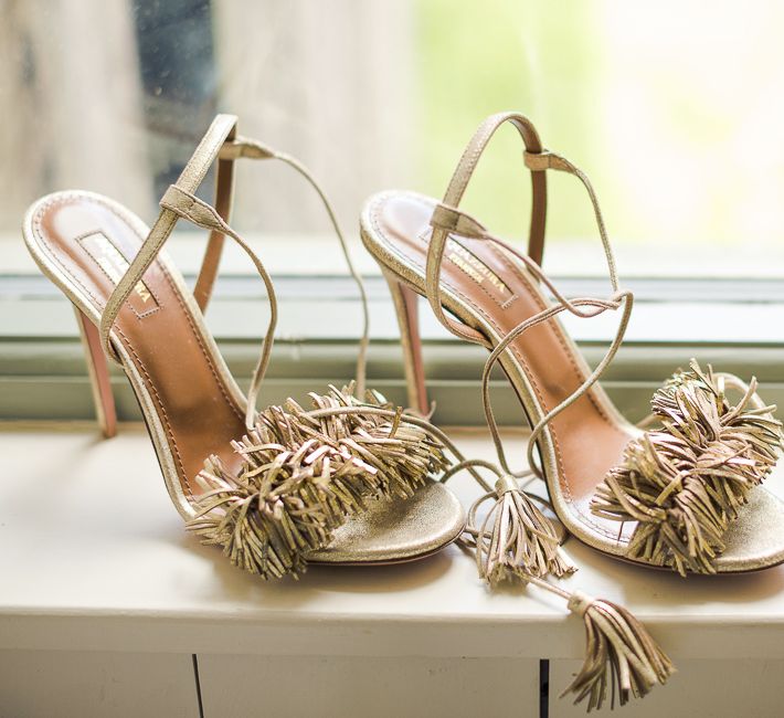 Aquazurra Wedding Shoes | Rustic Soho Farmhouse Ceremony with PapaKata Sperry Tent Greenery filled Reception | Marianne Taylor Photography | Will Warr Films