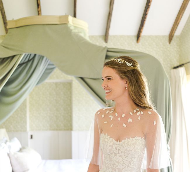 Bride in Mira Zwillinger Bridal Gown | Rustic Soho Farmhouse Ceremony with PapaKata Sperry Tent Greenery filled Reception | Marianne Taylor Photography | Will Warr Films