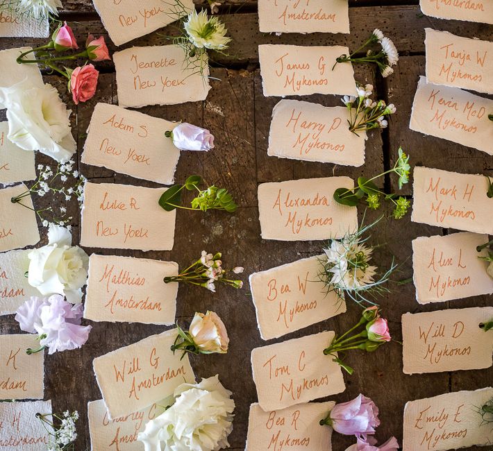 Escort Cards Seating Chart | Rustic Soho Farmhouse Ceremony with PapaKata Sperry Tent Greenery filled Reception | Marianne Taylor Photography | Will Warr Films