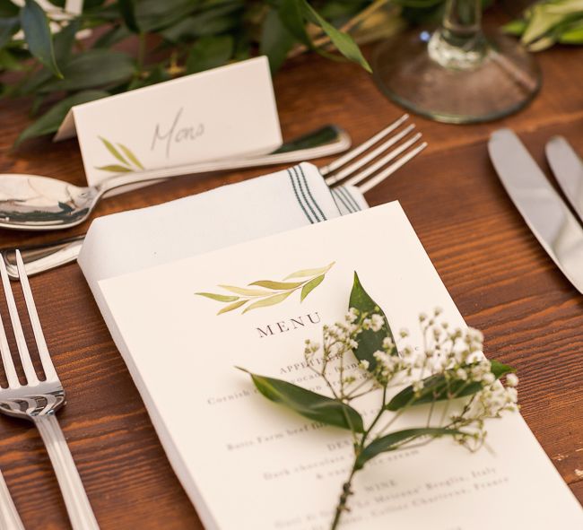 Greenery Place Setting | Rustic Soho Farmhouse Ceremony with PapaKata Sperry Tent Greenery filled Reception | Marianne Taylor Photography | Will Warr Films