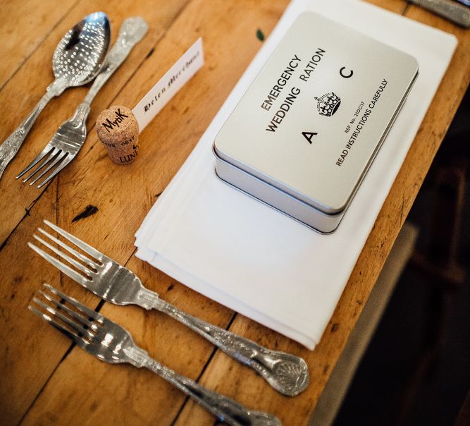 Ration Box Wedding Favours // Vintage Inspired Wedding With 20s & 30s Influences In London At Shoreditch Studios With Images From Beatrici Photography And Styling By The Barnables